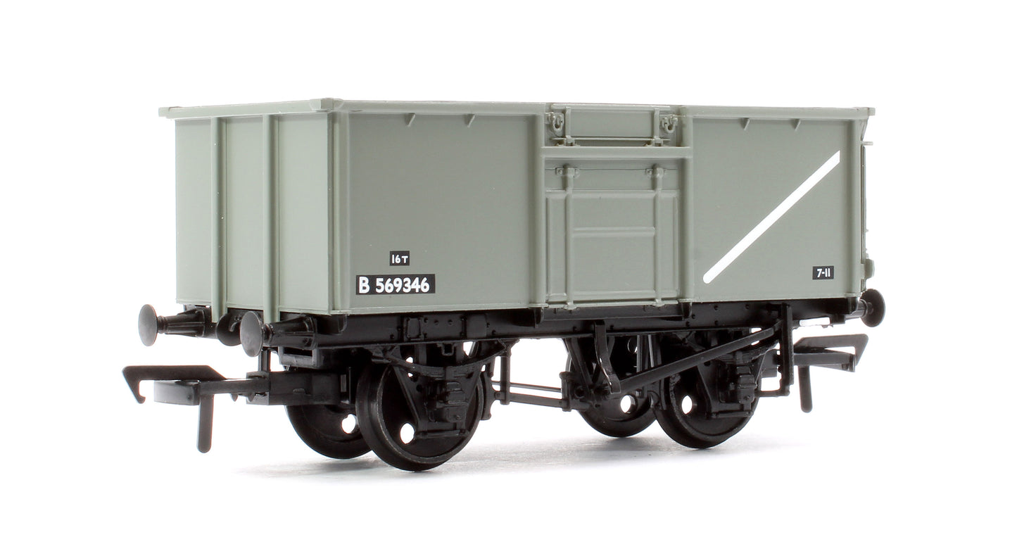 BR 16T Steel Mineral Top Flap Doors 3-Wagon Pack BR Grey (Early) (with Load)