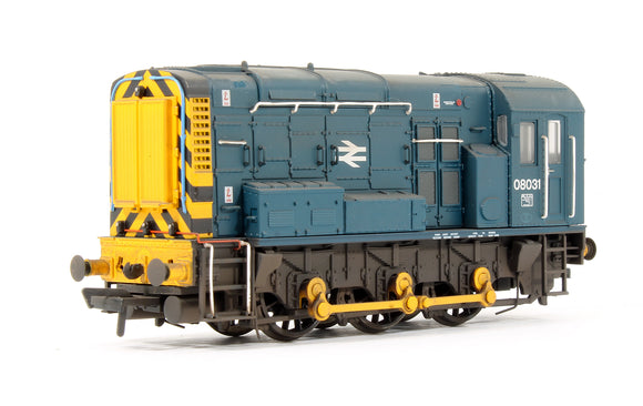 Pre-Owned Class 08031 BR Blue Wasp Stripes Diesel Shunter Locomotive (Custom Weathered)