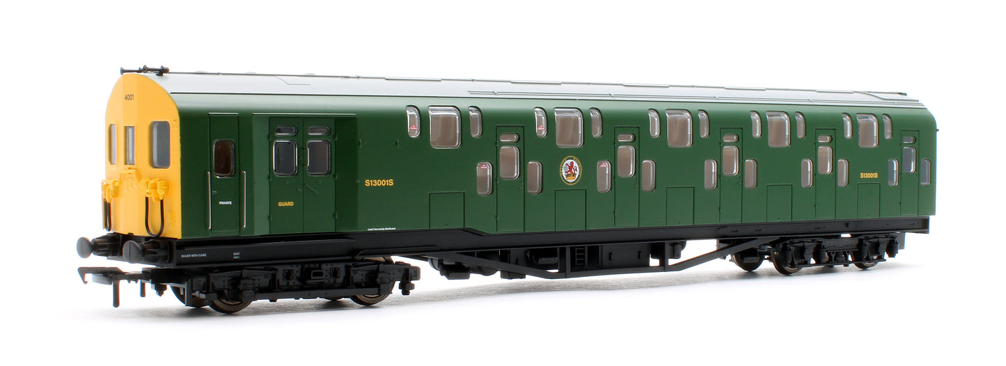 Bulleid Class 4DD Double Decker 4 Car EMU 4001/4901 BR Green with Full Yellow Ends - DCC Fitted
