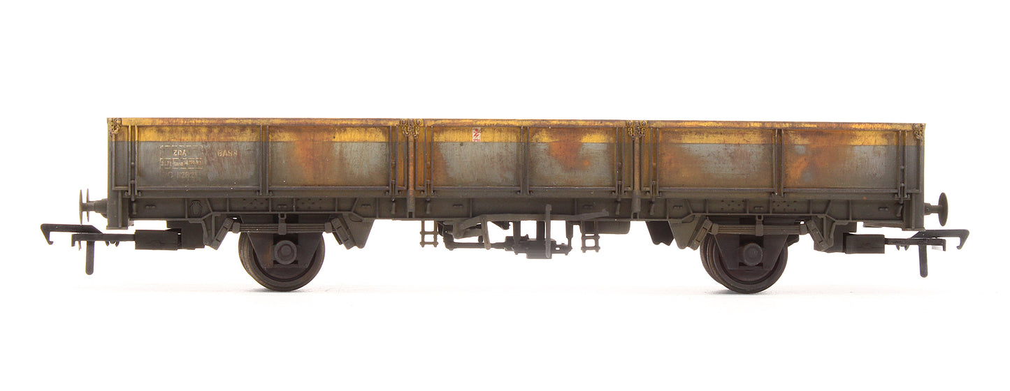 Pre-Owned 38-059 ZDA Bass Dropside Open Wagon BR Grey & Yellow - Custom Weathered