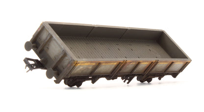 Pre-Owned 38-059 ZDA Bass Dropside Open Wagon BR Grey & Yellow - Custom Weathered
