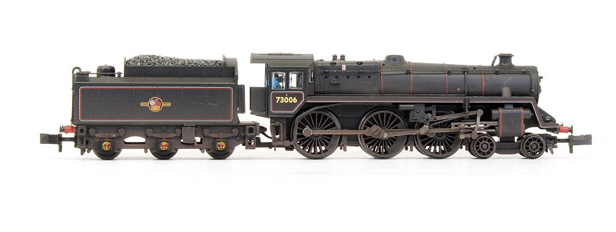 Pre-Owned BR Standard 5MT with BR1 Tender 73006 BR Lined Black Late Crest - Custom Weathered