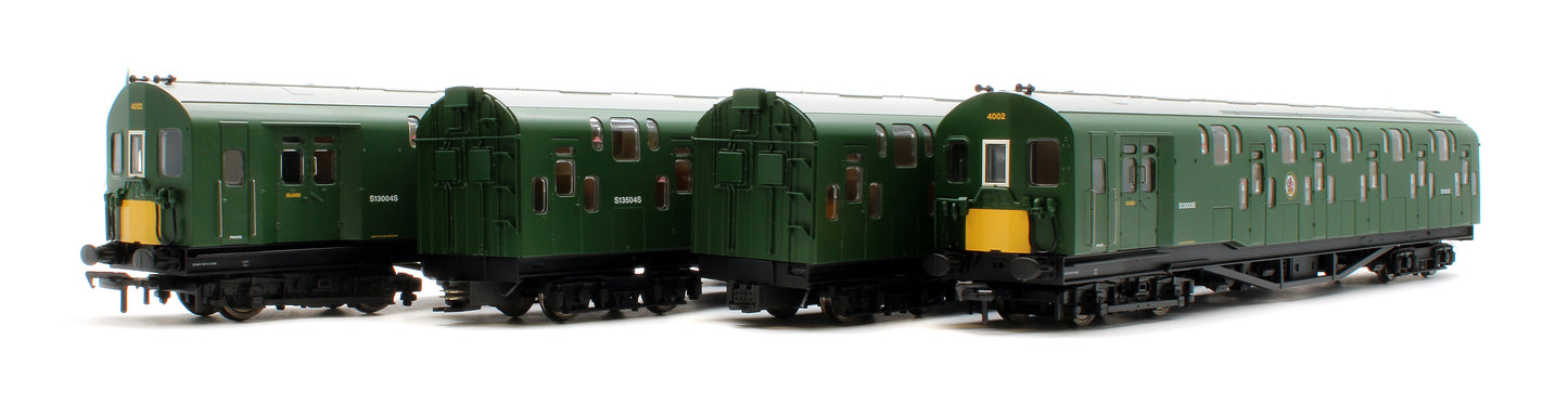 Bulleid Class 4DD Double Decker 4 Car EMU 4002/4902 BR Green with Small Yellow Ends