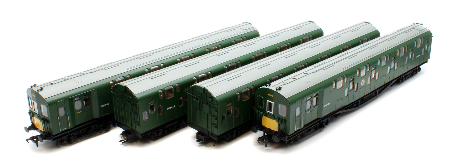 Bulleid Class 4DD Double Decker 4 Car EMU 4002/4902 BR Green with Small Yellow Ends - DCC Fitted