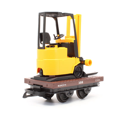 Pre-Owned 40510 4 Wheel Flat Wagon With Forklift Truck Load
