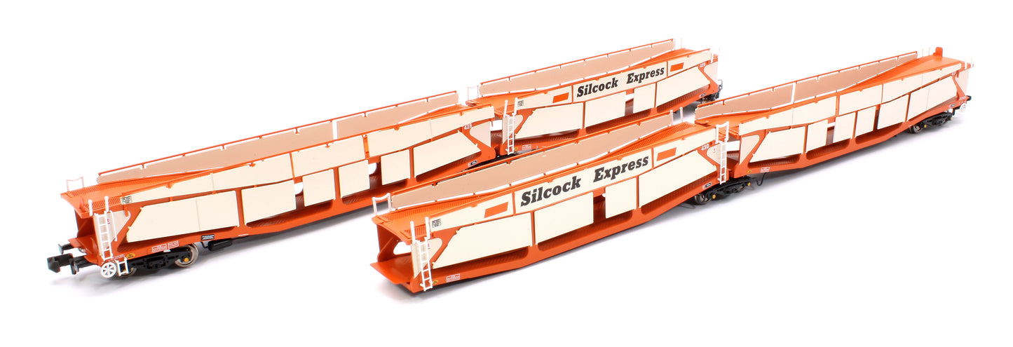 Quad Set Cartic-4 Car Carrier - Silcock Express Livery with Roof + Side Screens (Set A)