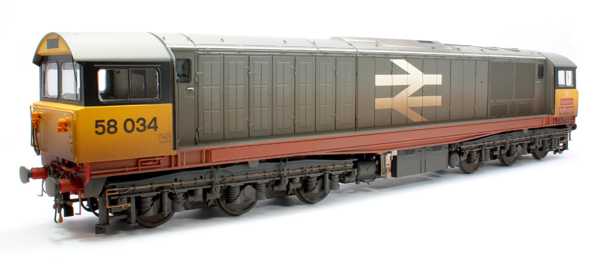 Class 58 Railfreight Red Stripe 58034 Bassetlaw Diesel Locomotive - Weathered