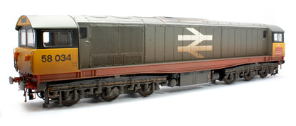 Class 58 Railfreight Red Stripe 58034 Bassetlaw Diesel Locomotive - Weathered