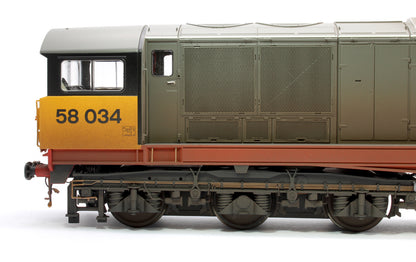 Class 58 Railfreight Red Stripe 58034 Bassetlaw Diesel Locomotive - Weathered