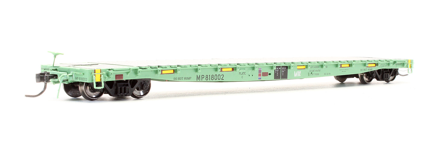 Pre-Owned 11012-01 GSC 60' Early Flatcar MP "UP MOW Green" - Road #818002