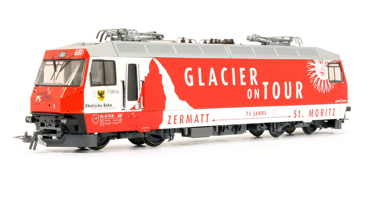 Pre-Owned RhB Ge 4/4 III 651 'Glacier On Tour' Electric Locomotive