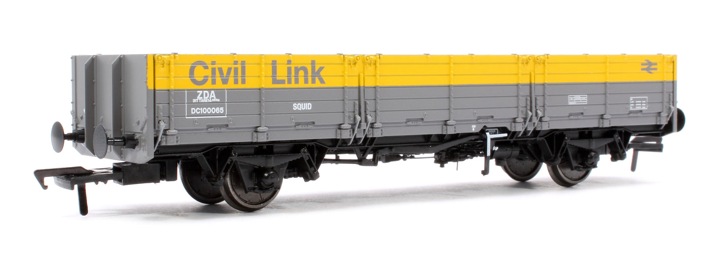 BR ‘Open AB’ OAA Wagon No. DC1000065, Civil Link grey/yellow