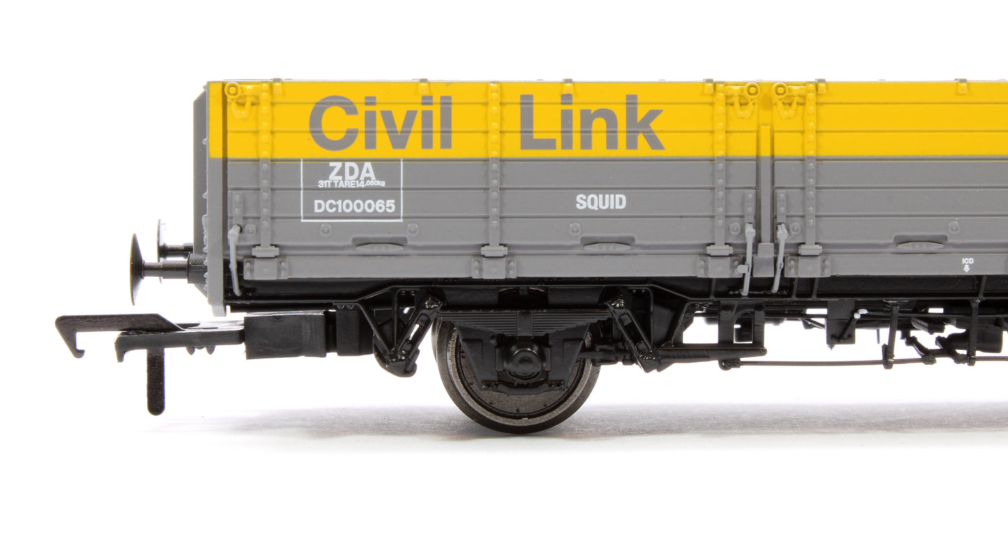 BR ‘Open AB’ OAA Wagon No. DC1000065, Civil Link grey/yellow