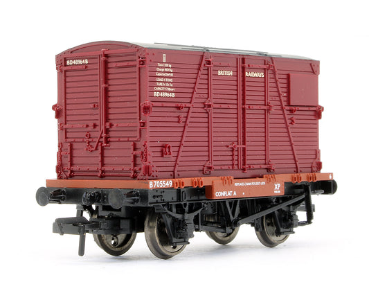 Pre-Owned 37-951 BR Bauxite Conflat Wagon With BD Container BR Crimson