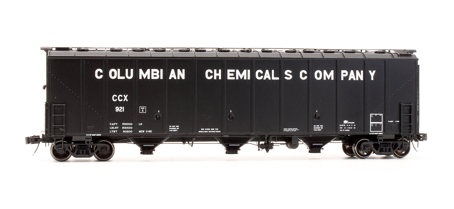 Pre-Owned SXT30330 Thrall 5750cf Carbon Black Covered Hopper (80s Body Hatch) Columbia Chemicals Co CCX - Road #921