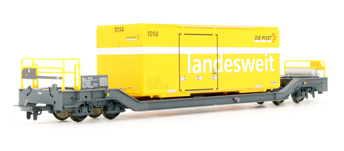 Pre-Owned RhB Sb-v 7716 Container Wagon 'Post'