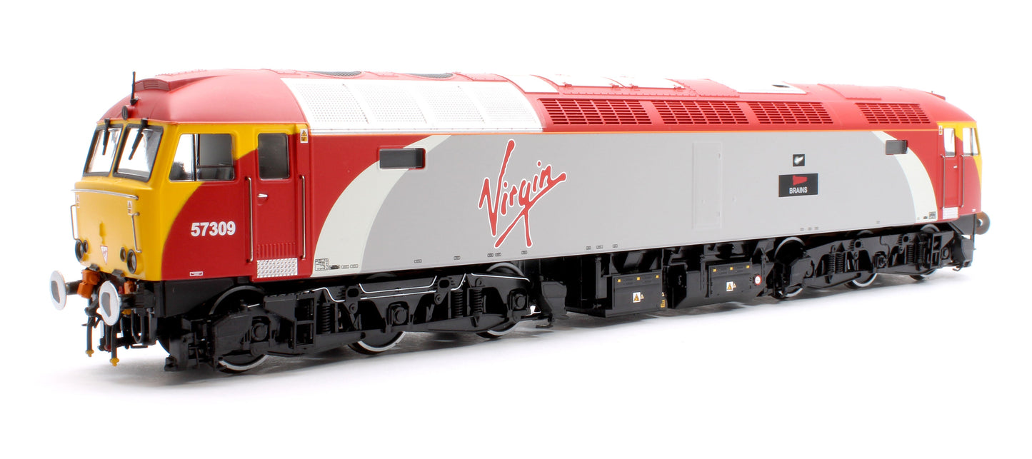 Pre-Owned Class 57 Virgin Silver/Red 57309 Brains Diesel Locomotive