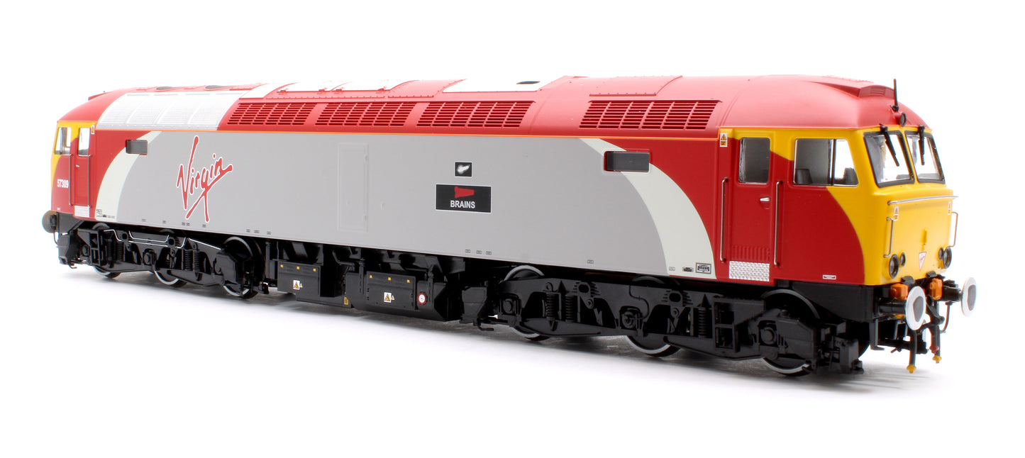 Class 57 Virgin Silver/Red 57309 Brains Diesel Locomotive