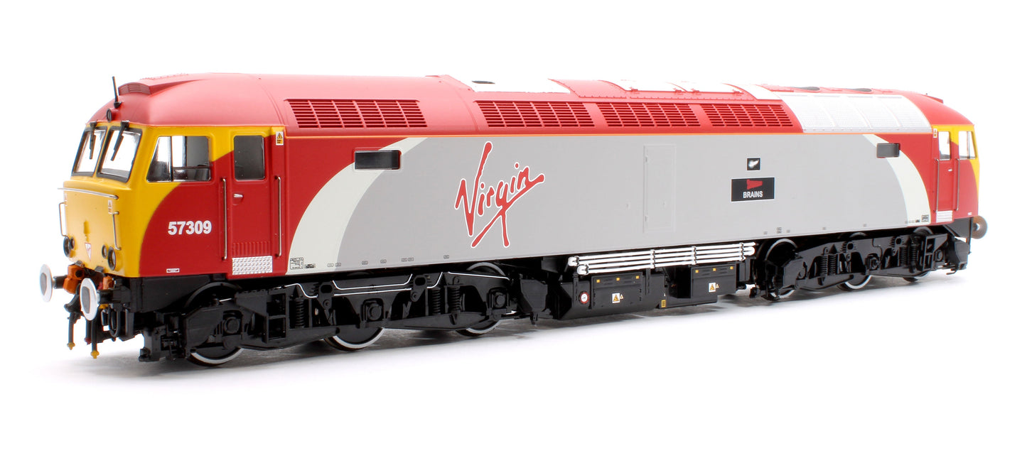 Pre-Owned Class 57 Virgin Silver/Red 57309 Brains Diesel Locomotive
