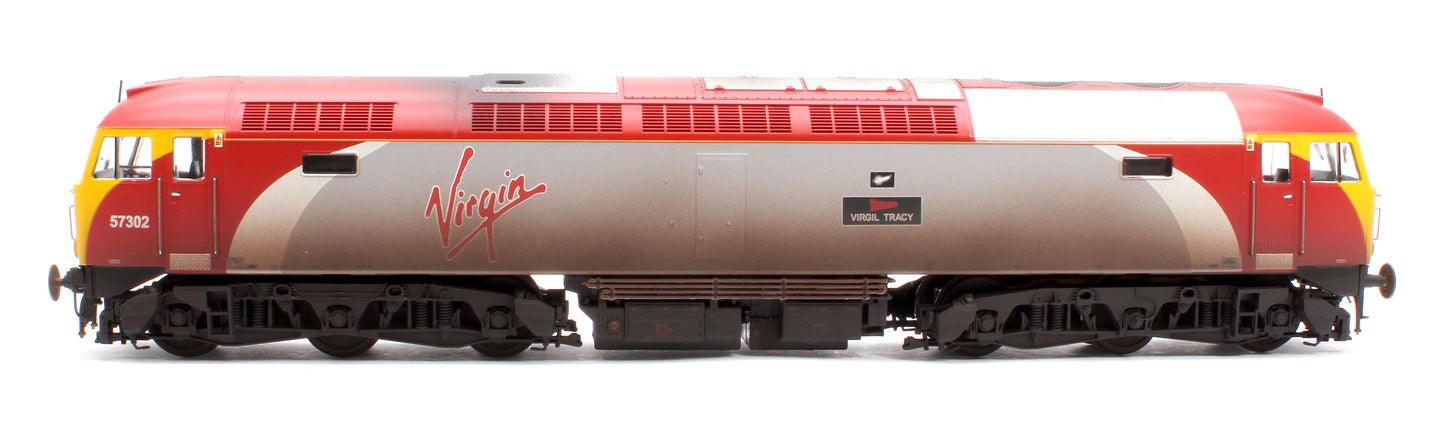 Class 57 Virgin Silver/Red 57302 Virgil Tracy Diesel Locomotive - Weathered