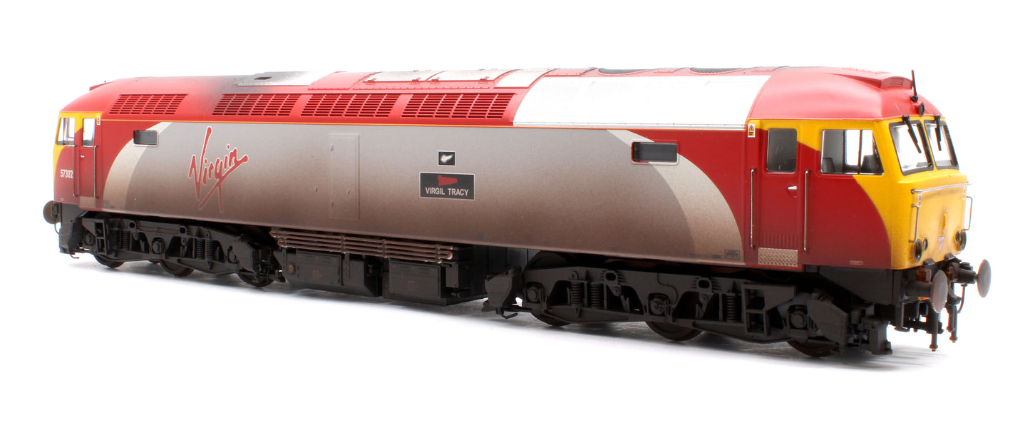 Class 57 Virgin Silver/Red 57302 Virgil Tracy Diesel Locomotive - Weathered