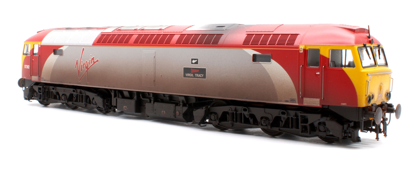 Class 57 Virgin Silver/Red 57302 Virgil Tracy Diesel Locomotive - Weathered