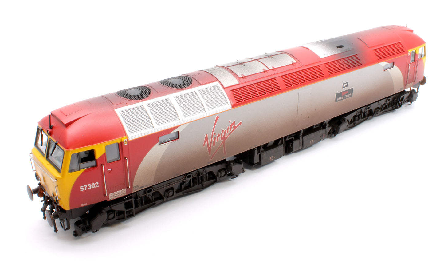 Class 57 Virgin Silver/Red 57302 Virgil Tracy Diesel Locomotive - Weathered