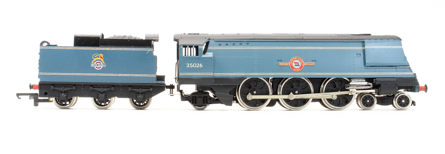 Pre-Owned BR Blue 4-6-2 Merchant Navy Class 'Lamport & Holt Line' 35026 Steam Locomotive