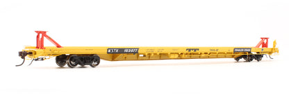 Pre-Owned G29516 Trailer Train F89F 89' Flat Car KTTX TT Logo Yellow - Road #153077