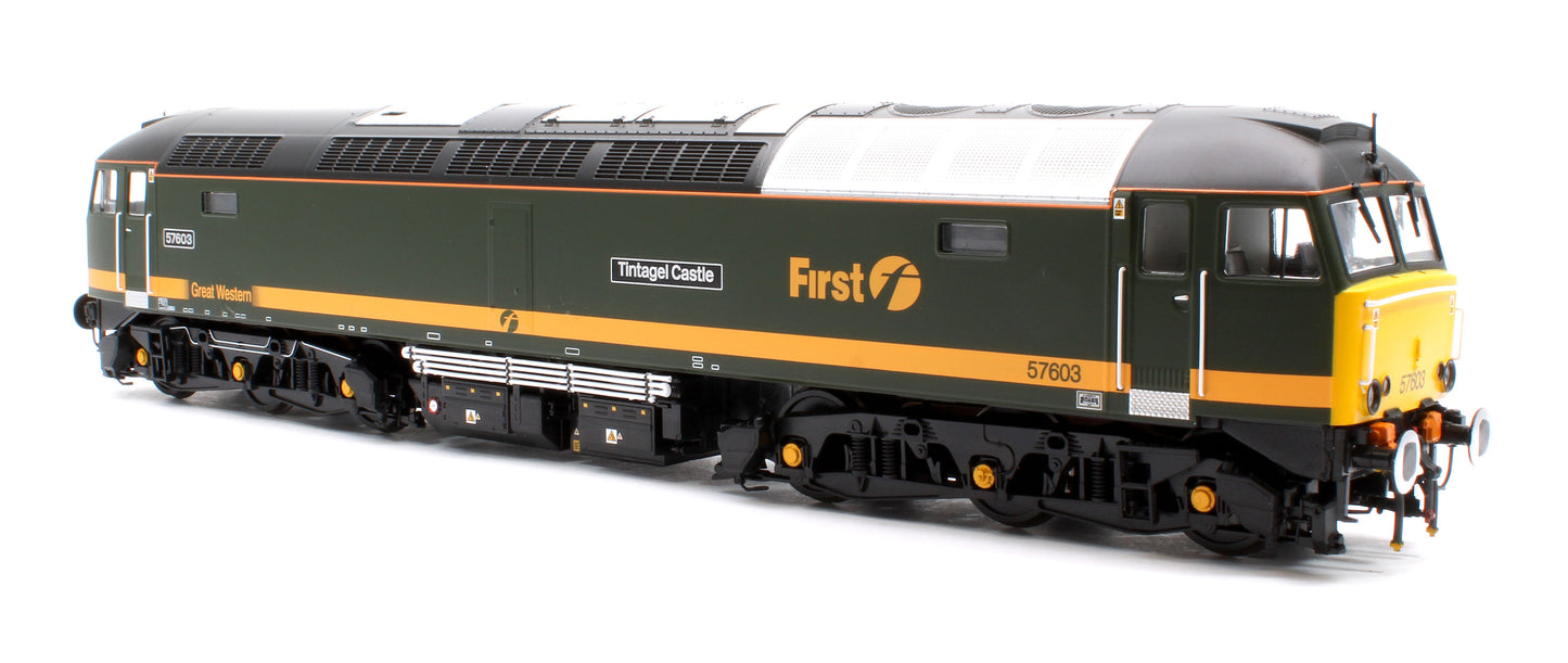 Class 57 FGW 'Fag Packet' green 57603 Tintagel Castle Diesel Locomotive