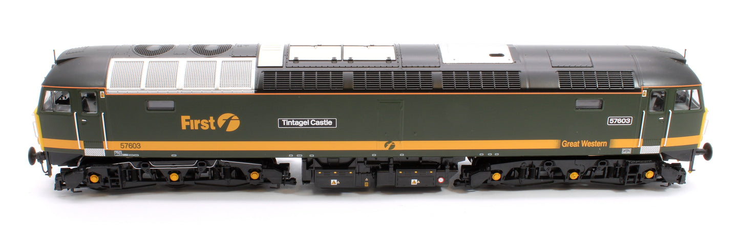 Class 57 FGW 'Fag Packet' green 57603 Tintagel Castle Diesel Locomotive