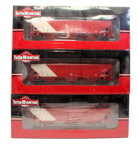 Pre-Owned 1120-3B Set Of 3 Farmers Co-Op Milwaukee Road MILW 3 Bay PS Covered Hoppers