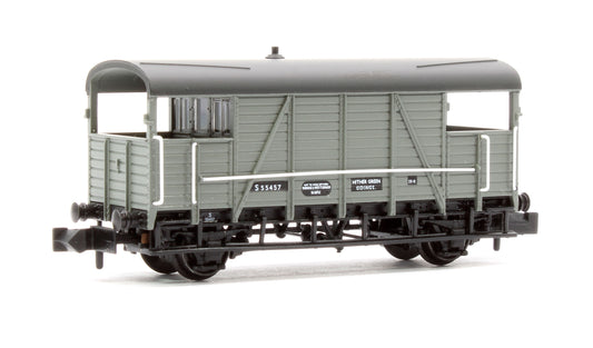 SE&CR 25T 'Dance Hall' Brake Van BR Grey No.S55457