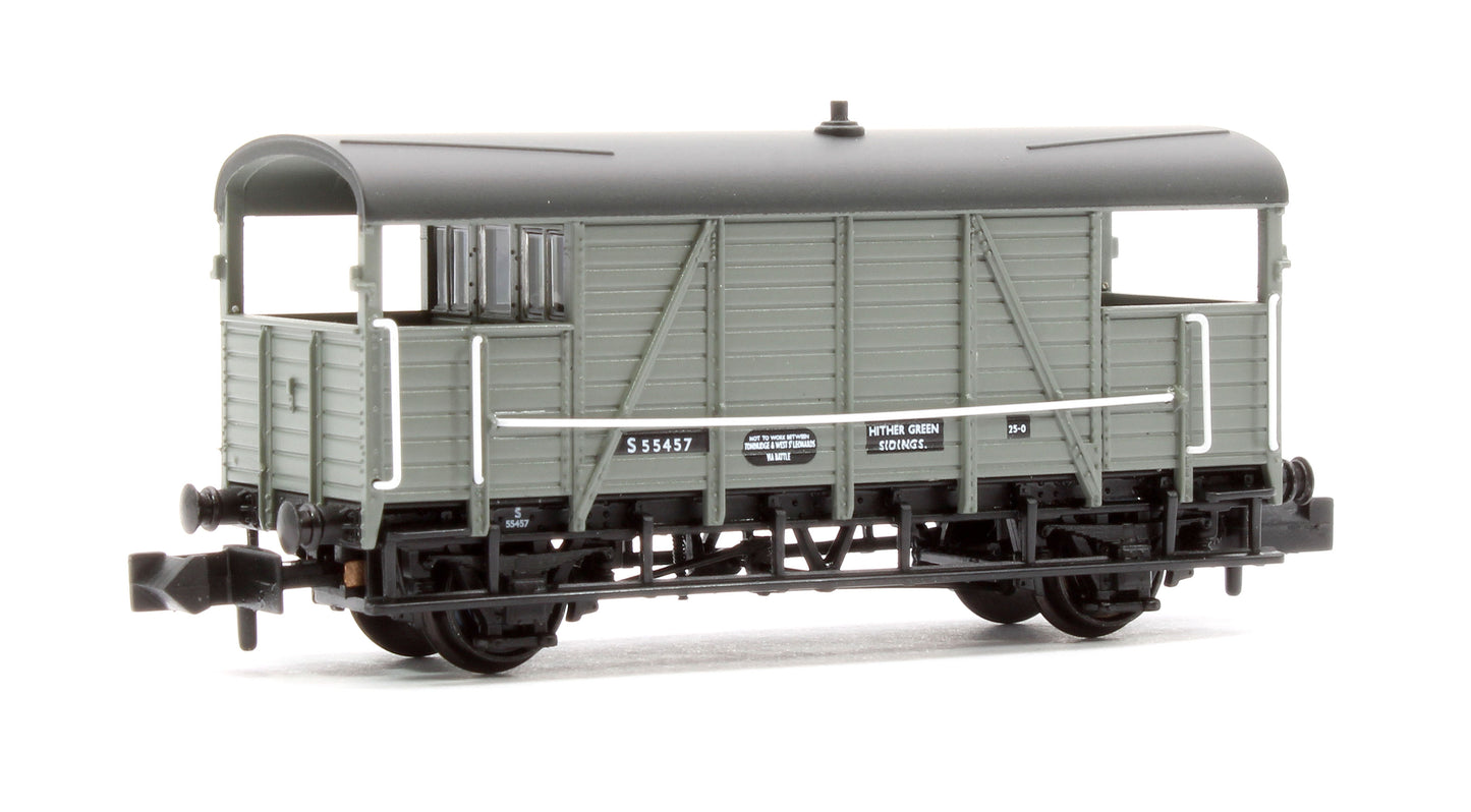 SE&CR 25T 'Dance Hall' Brake Van BR Grey No.S55457