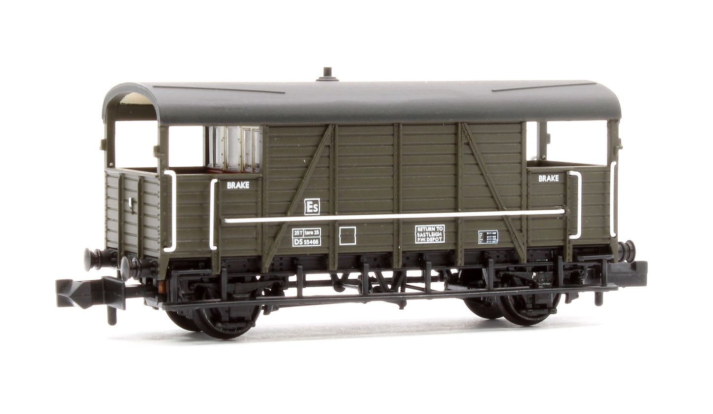 SE&CR 25T 'Dance Hall' Brake Van BR Departmental Olive Green No.DS55466