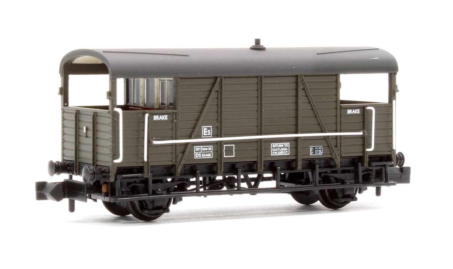 SE&CR 25T 'Dance Hall' Brake Van BR Departmental Olive Green No.DS55466