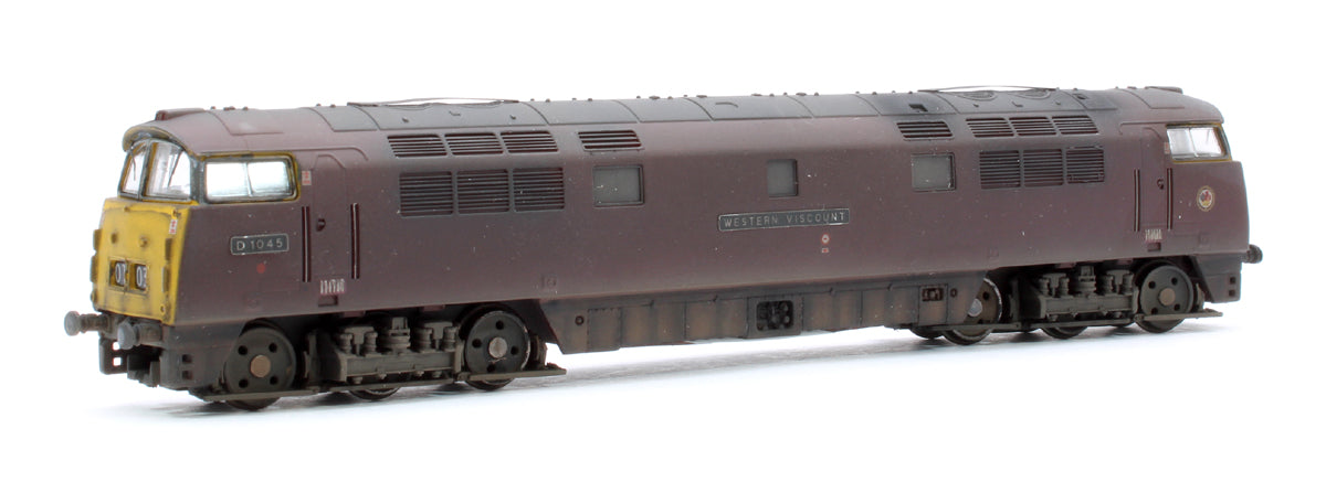 Pre-Owned 2D-003-009 BR D1045 'Western Viscount' Maroon Full Yellow Ends Diesel Locomotive (Weathered)