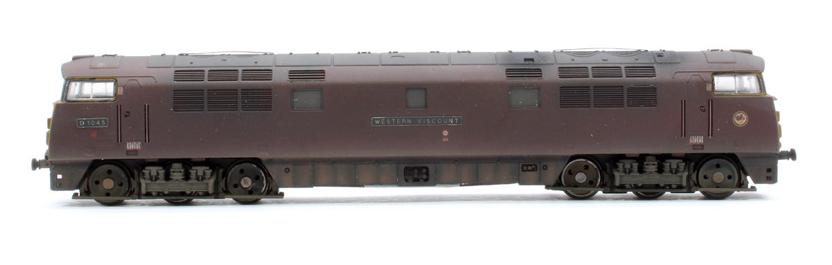 Pre-Owned 2D-003-009 BR D1045 'Western Viscount' Maroon Full Yellow Ends Diesel Locomotive (Weathered)