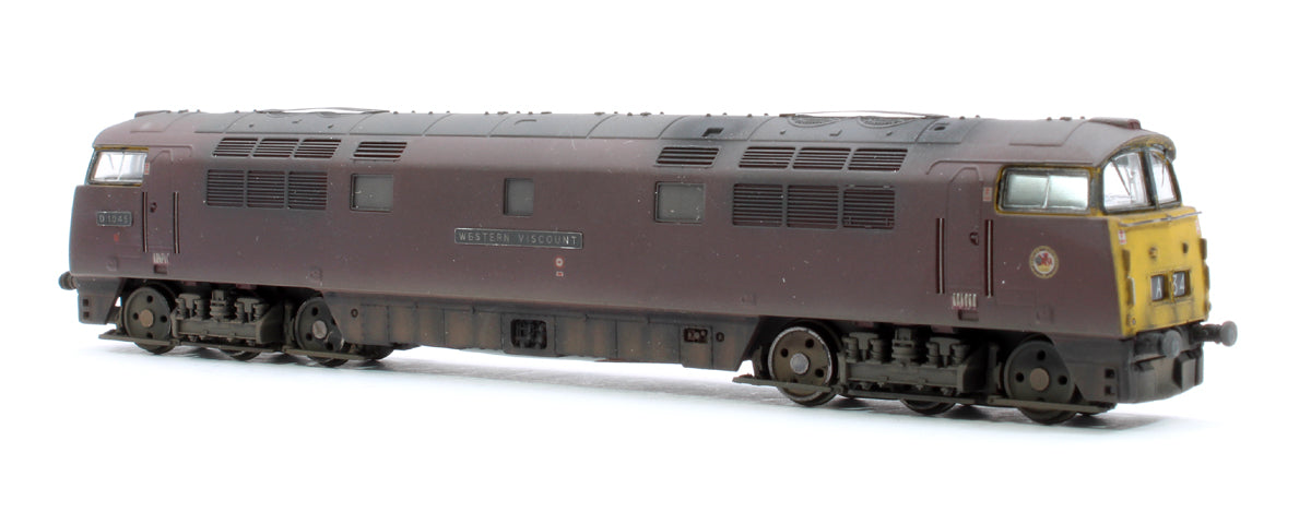 Pre-Owned 2D-003-009 BR D1045 'Western Viscount' Maroon Full Yellow Ends Diesel Locomotive (Weathered)