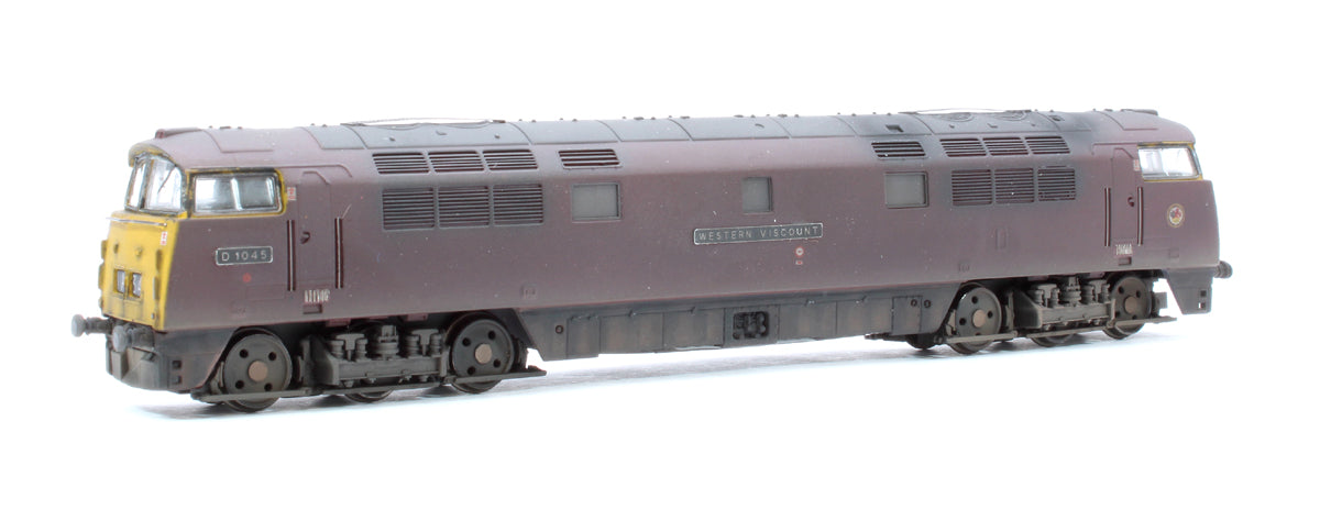 Pre-Owned 2D-003-009 BR D1045 'Western Viscount' Maroon Full Yellow Ends Diesel Locomotive (Weathered)