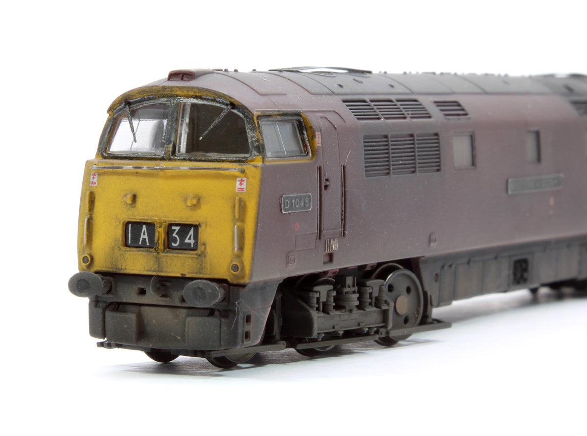 Pre-Owned 2D-003-009 BR D1045 'Western Viscount' Maroon Full Yellow Ends Diesel Locomotive (Weathered)