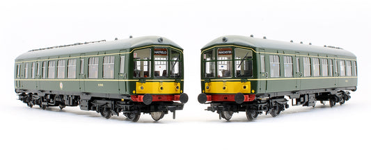 Pre-Owned 32-515A Derby Lightweight Two Car DMU BR Green With Yellow Warning Panel - DCC Sound