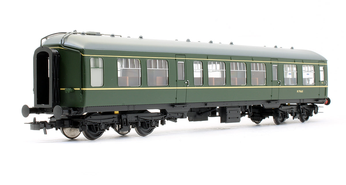 Pre-Owned 32-515A Derby Lightweight Two Car DMU BR Green With Yellow Warning Panel - DCC Sound