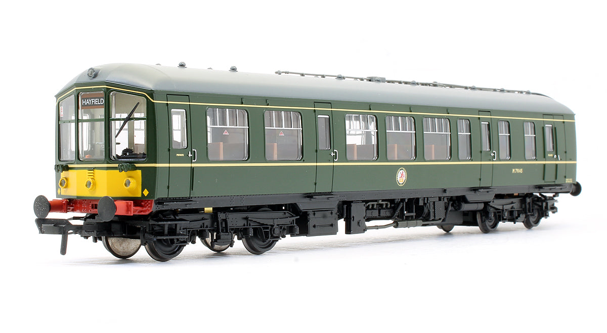 Pre-Owned 32-515A Derby Lightweight Two Car DMU BR Green With Yellow Warning Panel - DCC Sound
