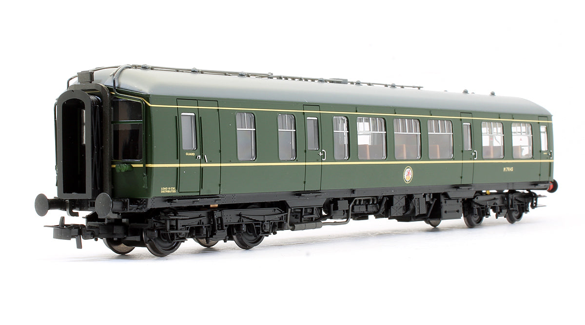 Pre-Owned 32-515A Derby Lightweight Two Car DMU BR Green With Yellow Warning Panel - DCC Sound