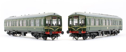 Pre-Owned 32-516A Derby Lightweight Two Car DMU BR Green With Speed Whiskers