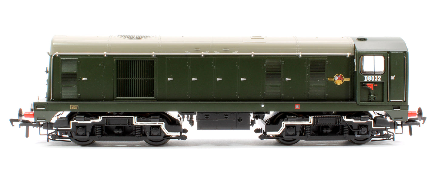 Class 20/0 Disc Headcode & Tablet Catcher D8032 BR Green (Late Crest) Diesel Locomotive - Sound Fitted