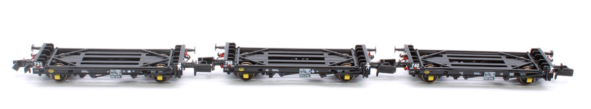 Pre-Owned PFA 2 axle container flat (Triple Pack, no containers provided) - Version P