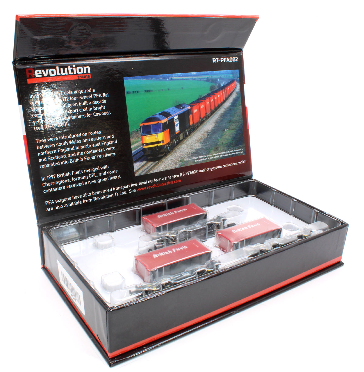 PFA 2 axle container flat with British Fuels red containers (Triple Pack) - Version E