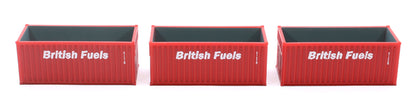 PFA 2 axle container flat with British Fuels red containers (Triple Pack) - Version E